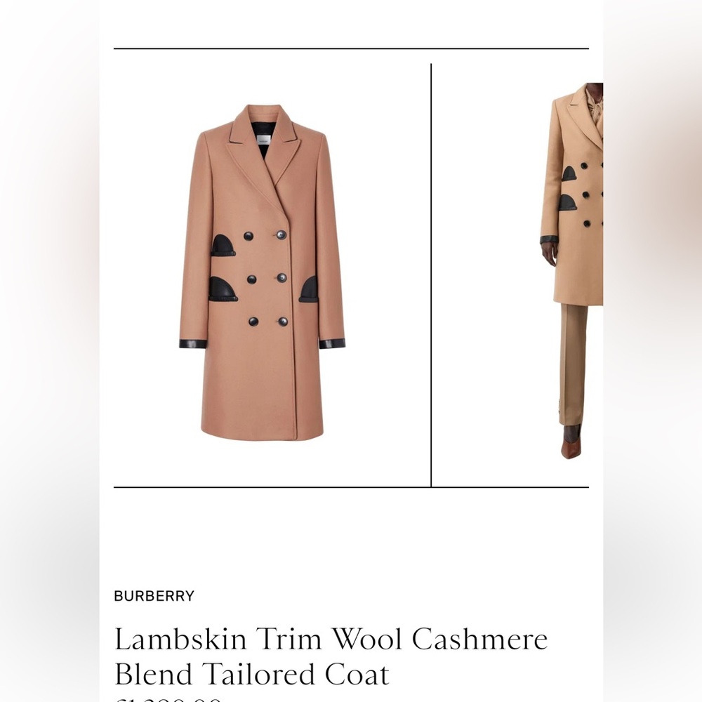 Burberry Camel Wool Cashmere Trench Coat USA 4